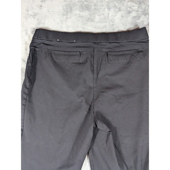 JM Collection Womens Black Cropped Trousers Gold Chain Hem Detail Size 12 - Picture 13 of 13